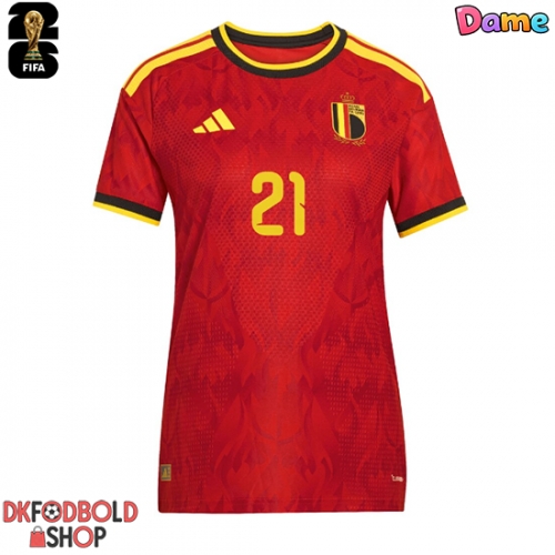 Belgien Timothy Castagne #21 Hjemmebanetrøje Dame VM 2026 Kort ærmer